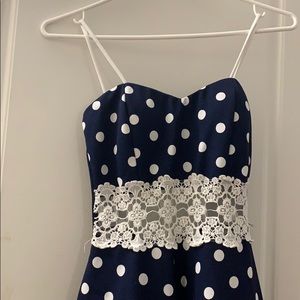 Blue polka dot dress